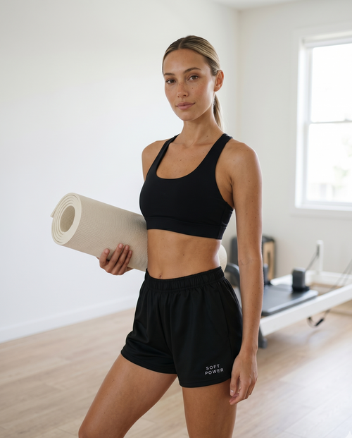 Soft Power Athletic Shorts — Black