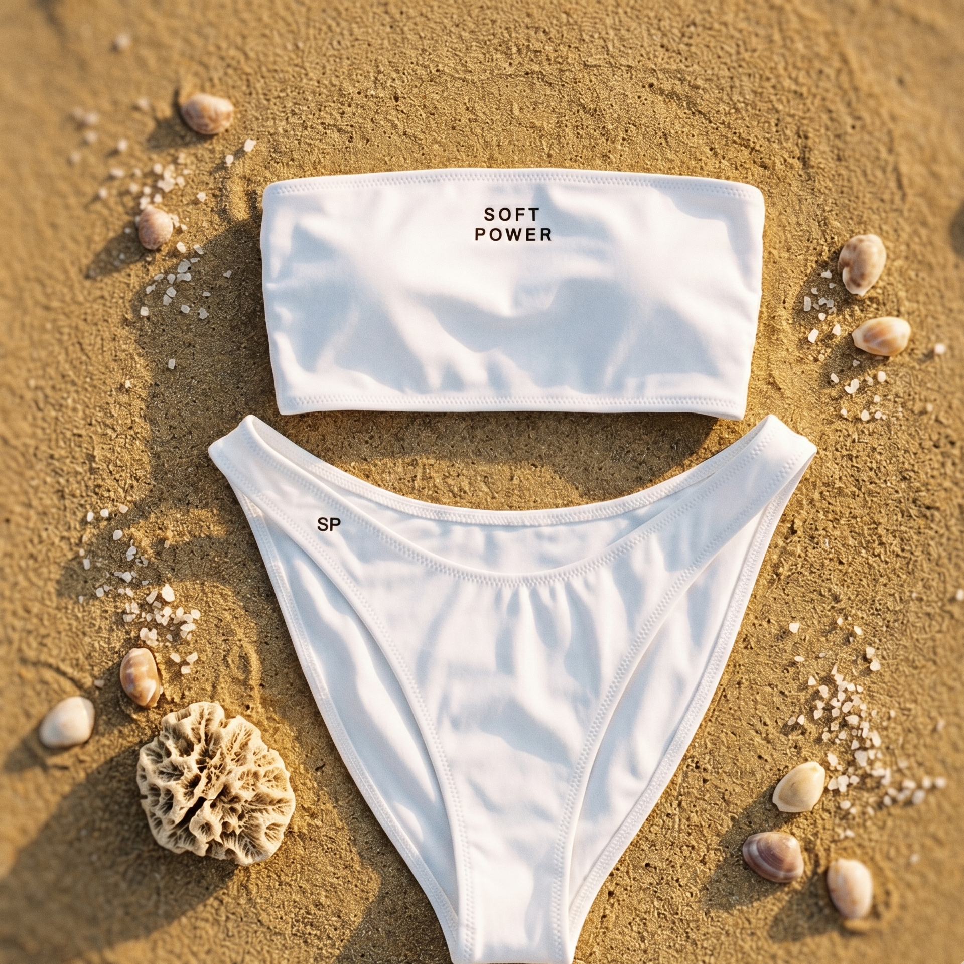 Soft Power Bandeau Bikini — White