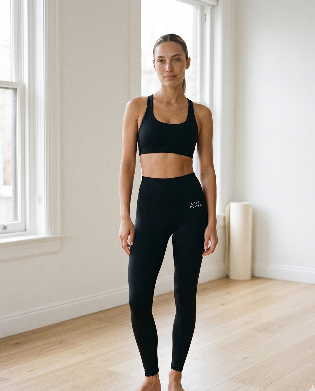 Soft Power High-Waisted Leggings — Black