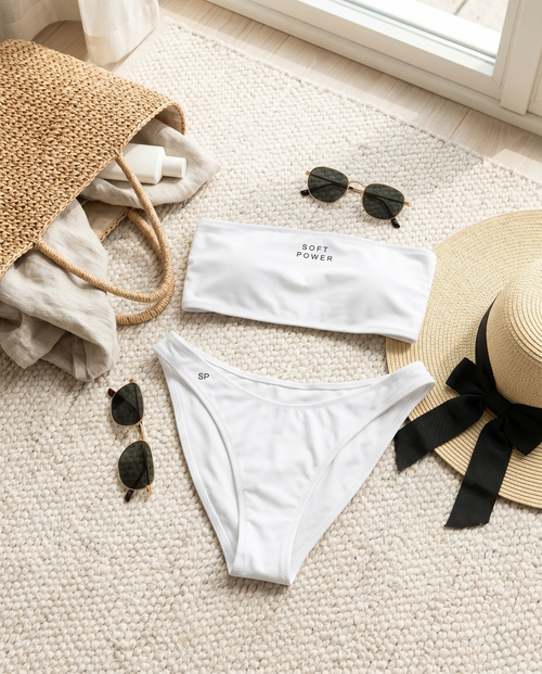 Soft Power Bandeau Bikini — White